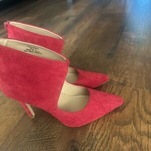Chic Red Suede Women's Heels